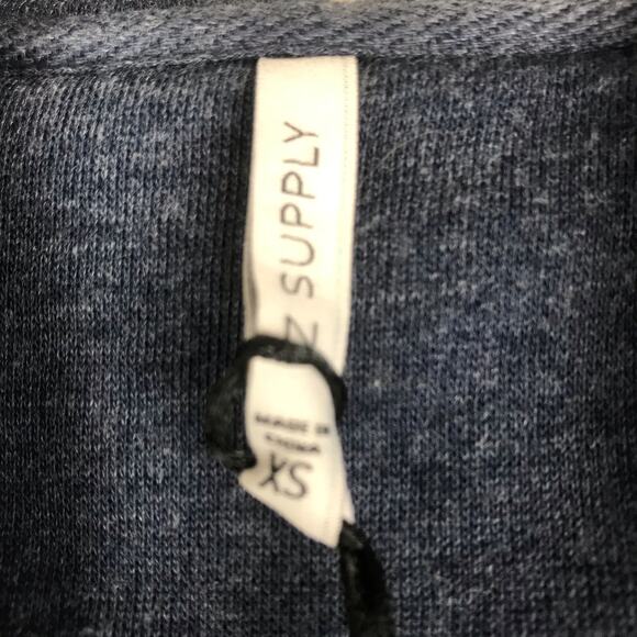 NWT Z Supply Full Zip Hoodie Blue Ride + Reflect R+R Sweatshirt Pockets Size XS - Picture 7 of 11